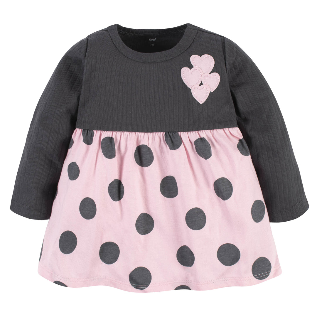 2-Piece Baby & Toddler Girls Pink A Dots Dress & Legging Set-Gerber Childrenswear