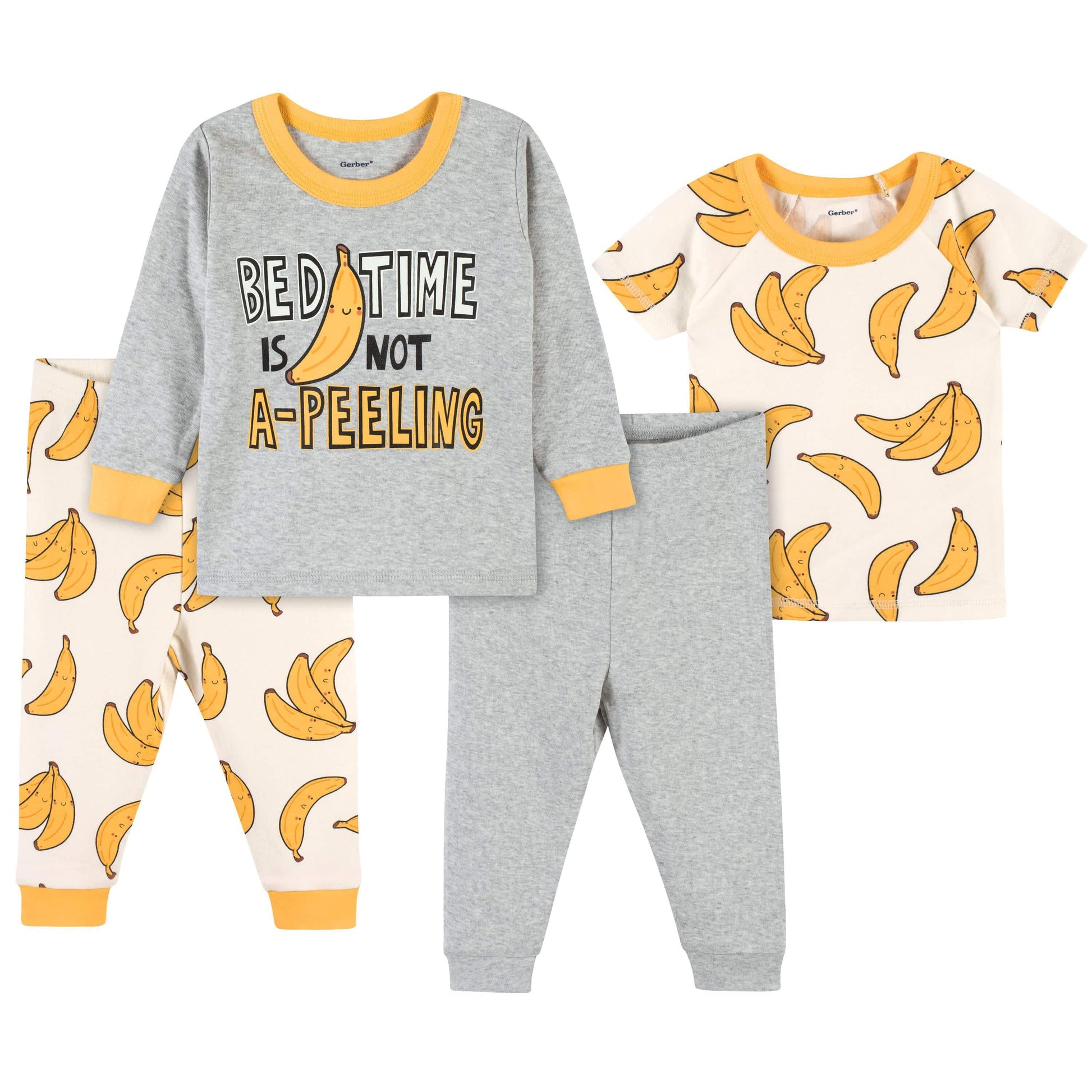 4-Piece Baby & Toddler Bananas Snug Fit Cotton Pajamas-Gerber Childrenswear