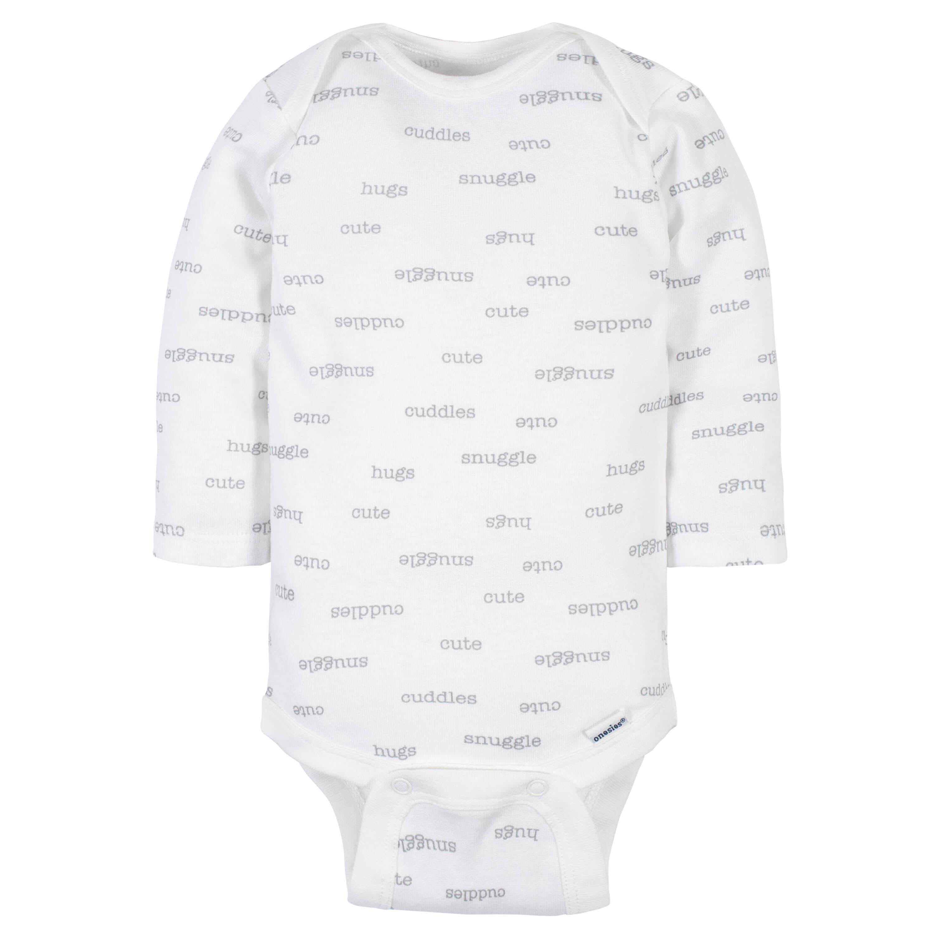 6-Pack Baby Neutral Words Long Sleeve Onesies® Bodysuits-Gerber Childrenswear