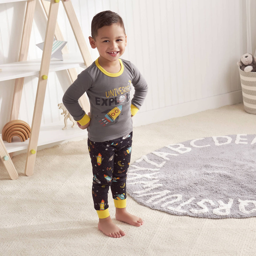 4-Piece Infant & Toddler Boys Blast Off Snug Fit Cotton Pajamas-Gerber Childrenswear