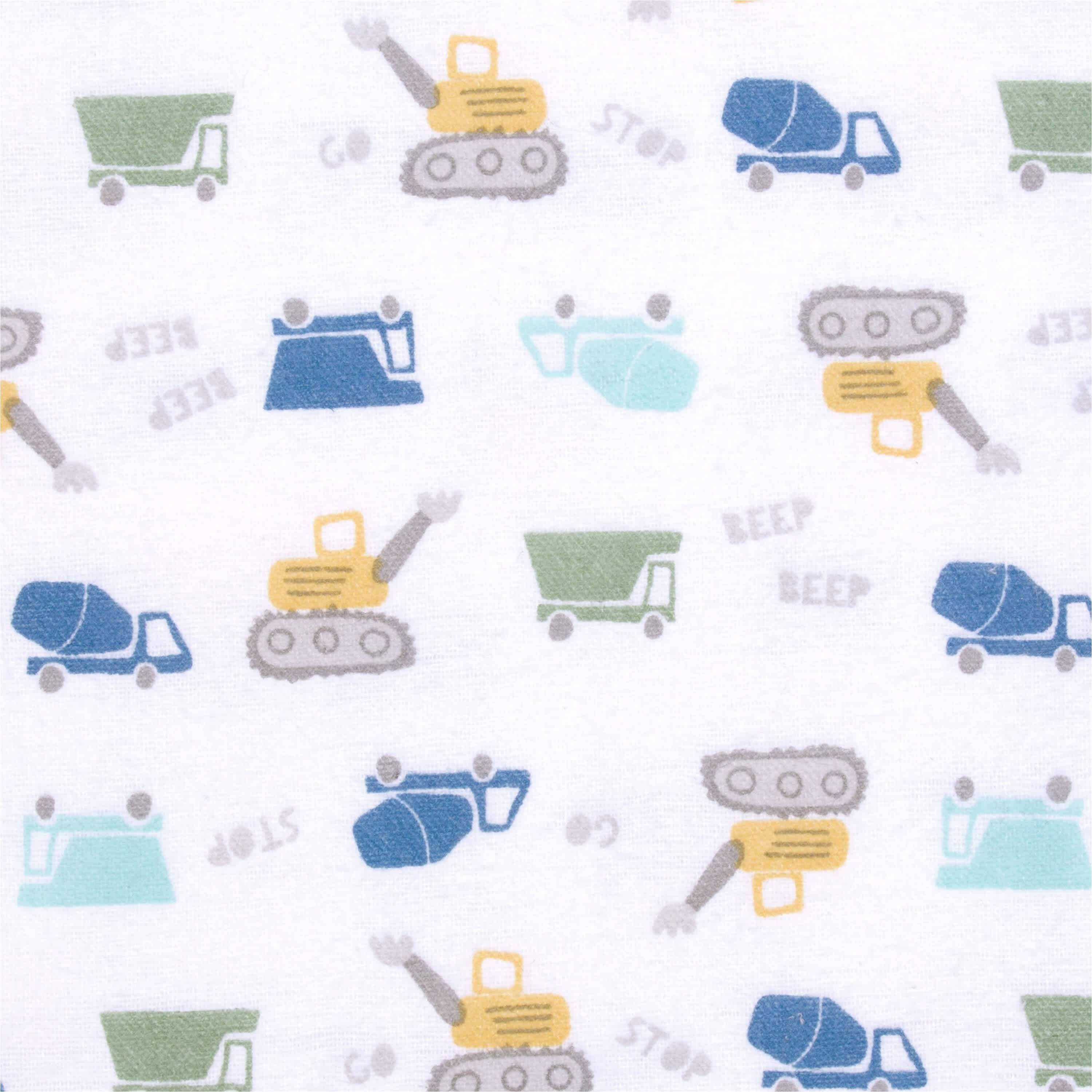 5-Pack Baby Boys Construction Trucks Flannel Receiving Blankets-Gerber Childrenswear