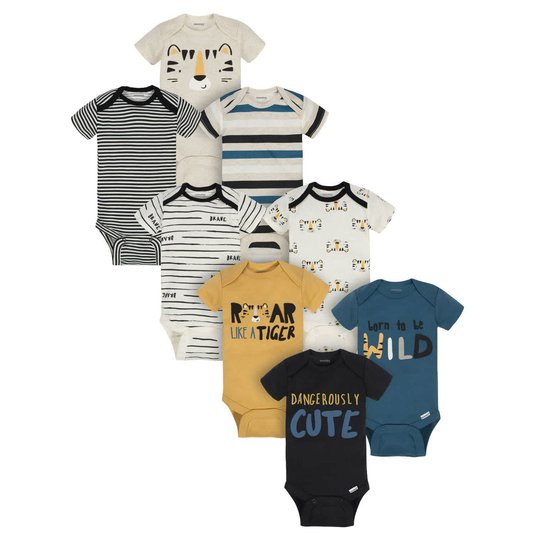 8-Pack Baby Boys Tiger Onesies® Brand Bodysuits