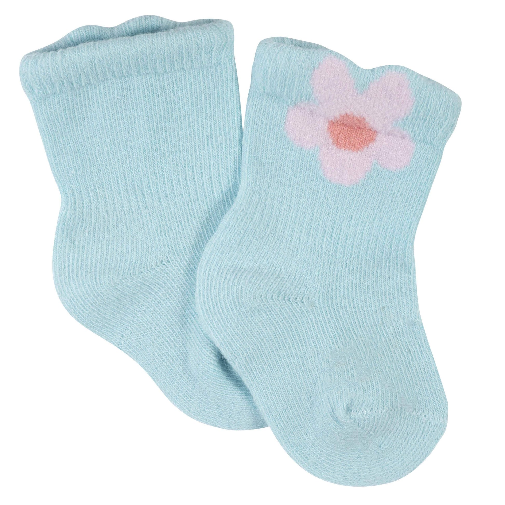 6-Pack Baby Girls Princess Wiggle-Proof™ Jersey Crew Socks-Gerber Childrenswear