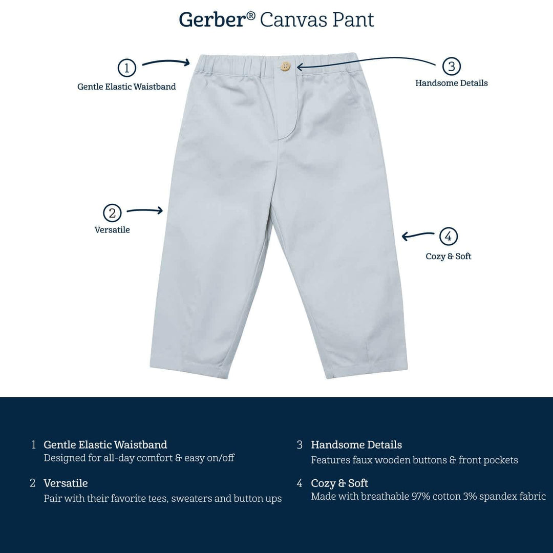 Infant & Toddler Boys Blue Canvas Pants-Gerber Childrenswear