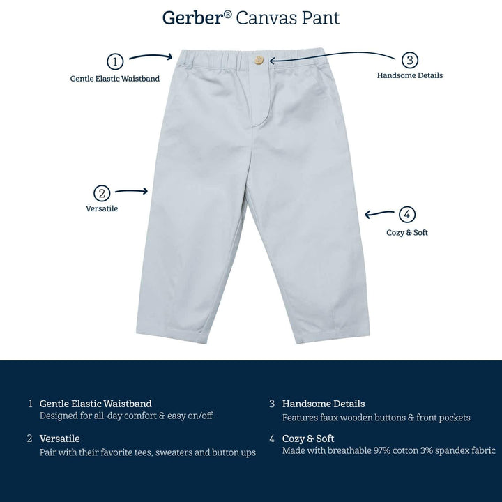 Infant & Toddler Boys Tan Canvas Pants-Gerber Childrenswear