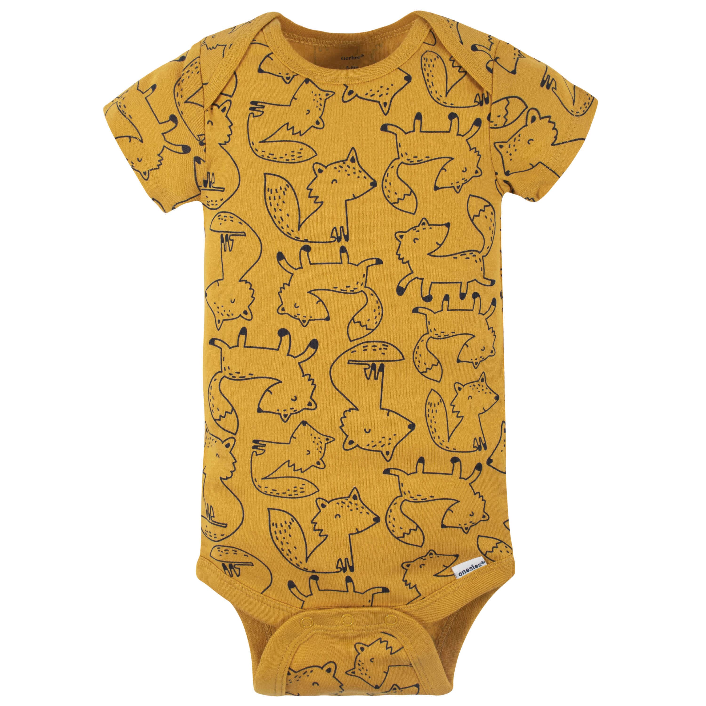 4-Pack Baby Boys Fox Short Sleeve Onesies® Bodysuits-Gerber Childrenswear