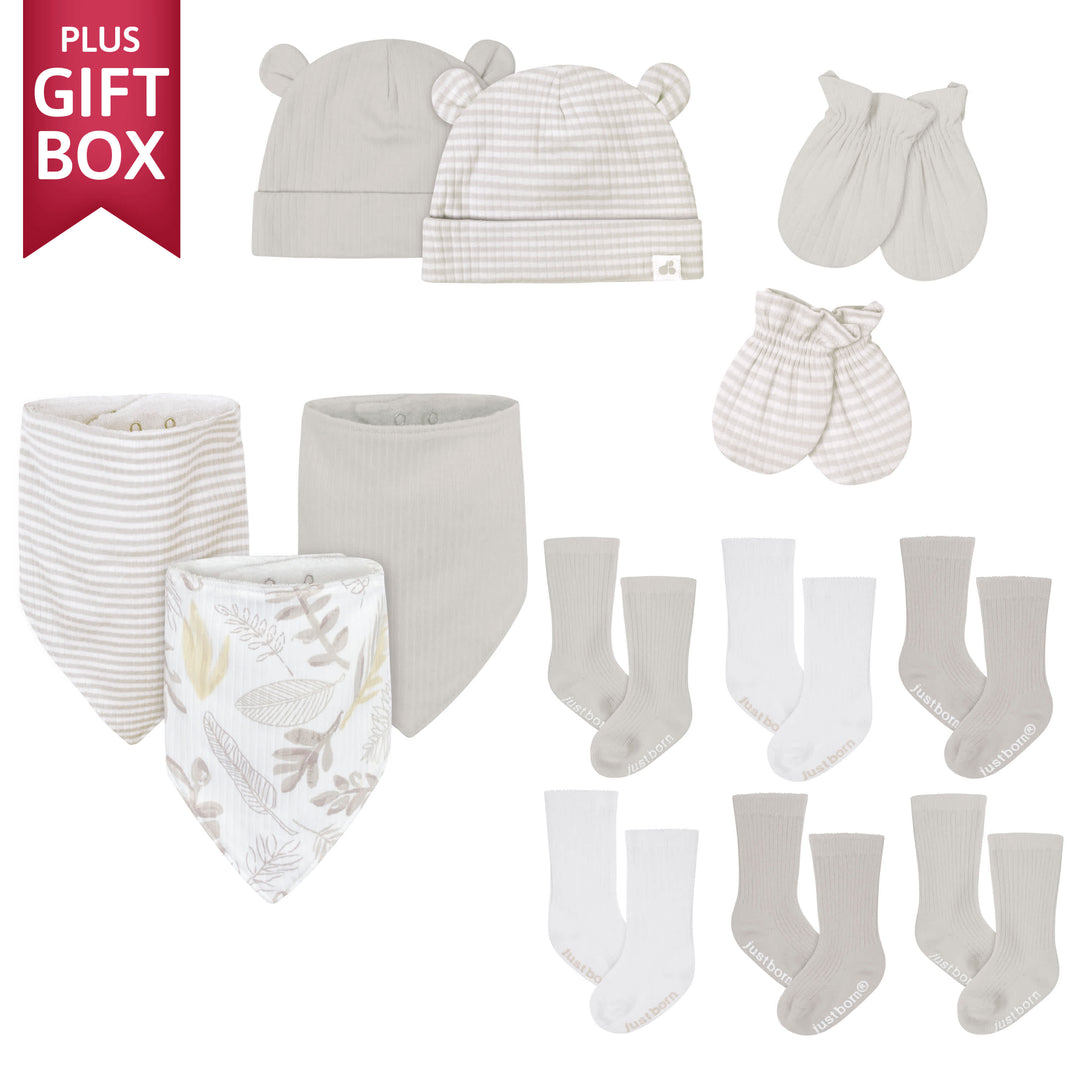 13-Piece Baby Neutral Neutral Foliage Newborn Essentials Gift Set