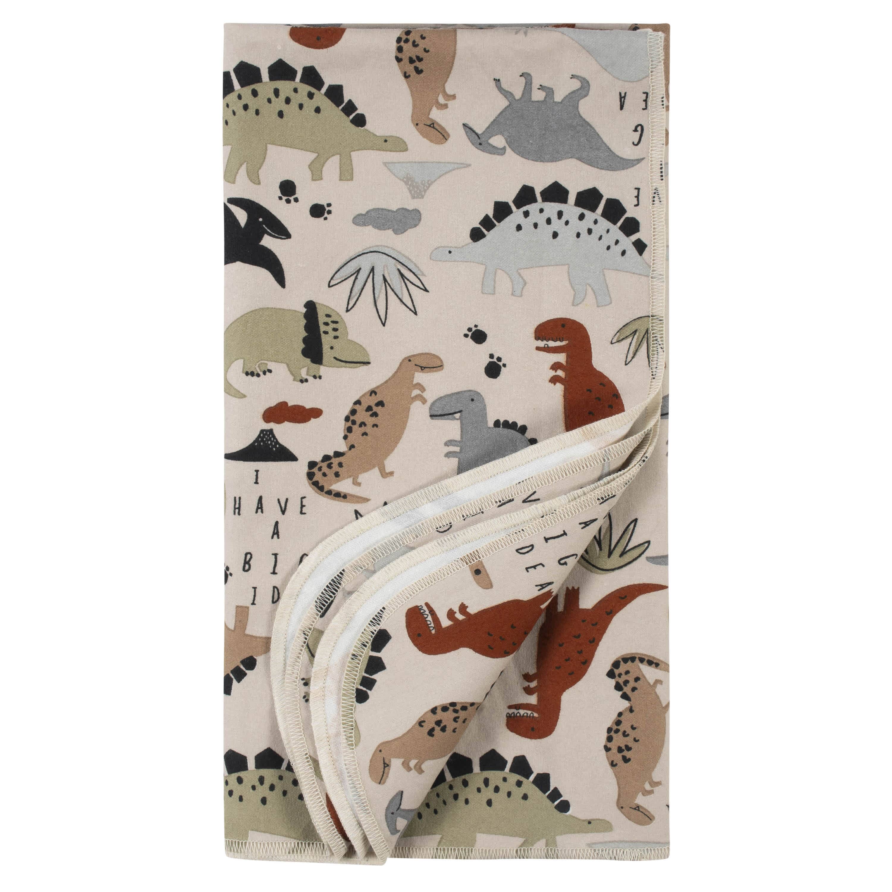 4-Pack Boys Dino Flannel Receiving Blankets-Gerber Childrenswear