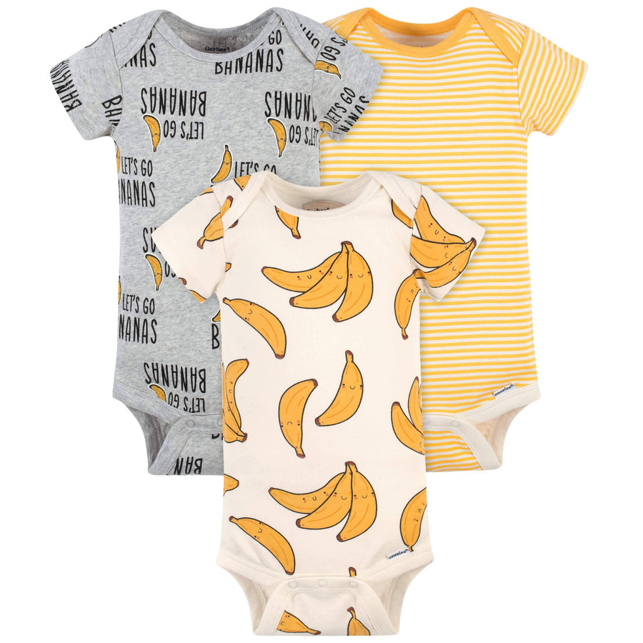 3-Pack Baby Bananas Onesies® Bodysuits-Gerber Childrenswear