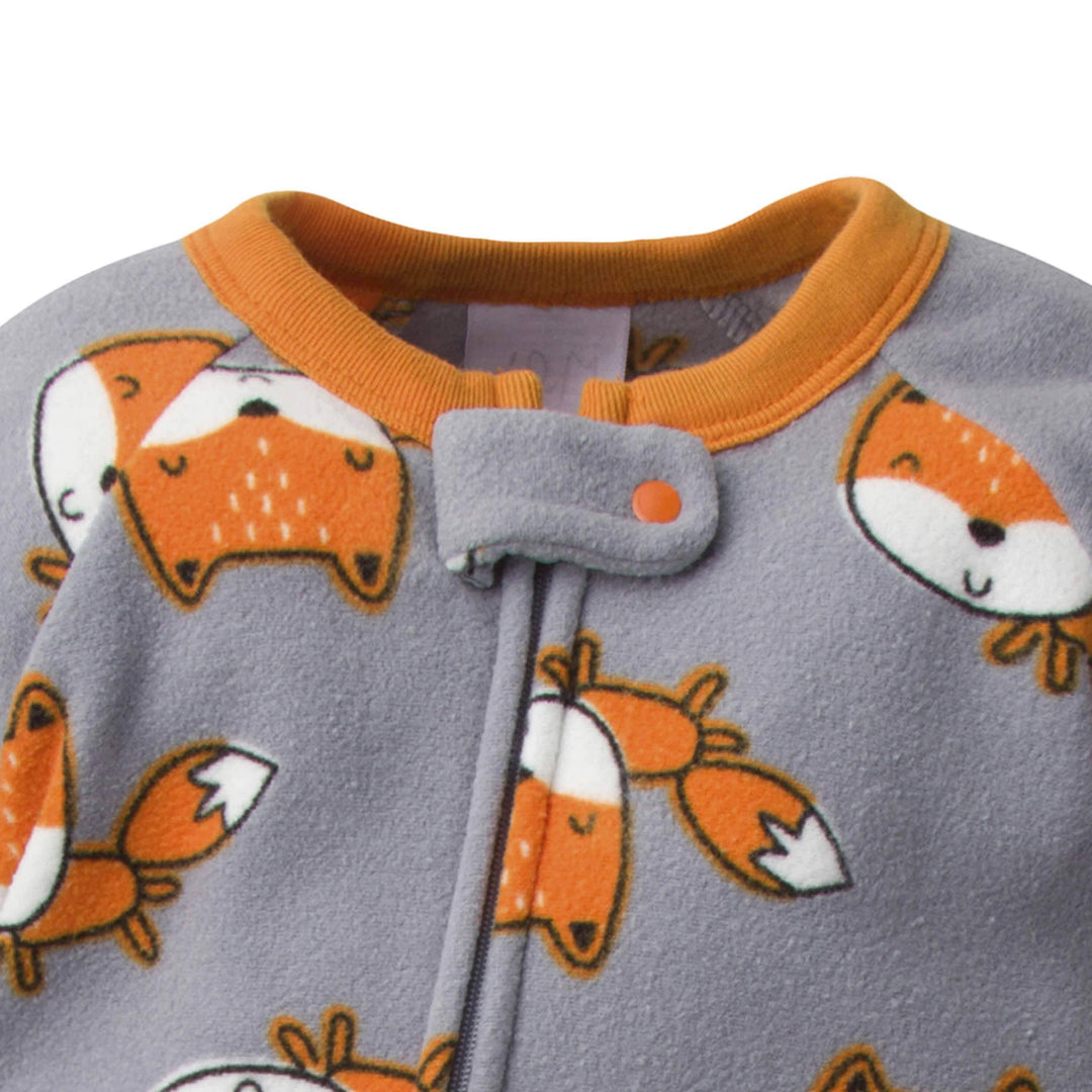 Gerber® 4-Pack Baby Boys Monkeys & Foxes Fleece Pajamas-Gerber Childrenswear