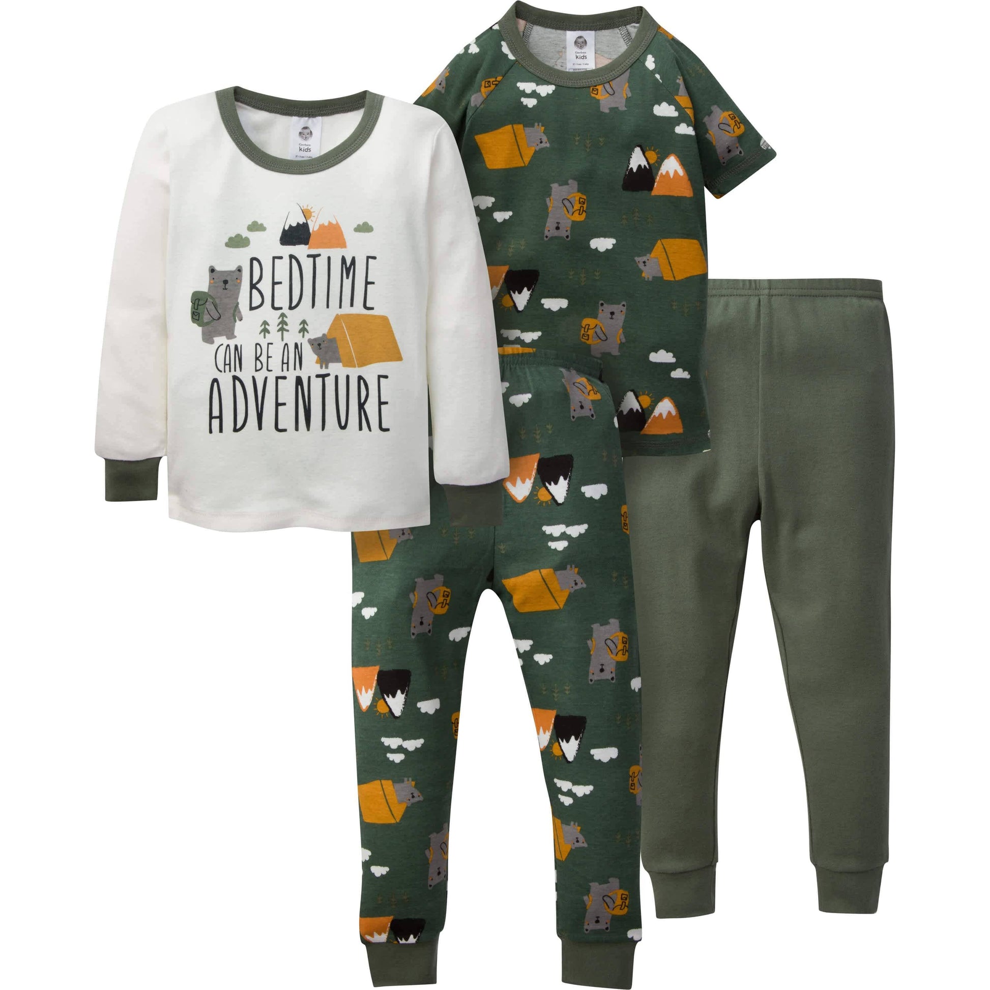 4-Piece Infant & Toddler Boys Camping Snug Fit Cotton Pajamas-Gerber Childrenswear