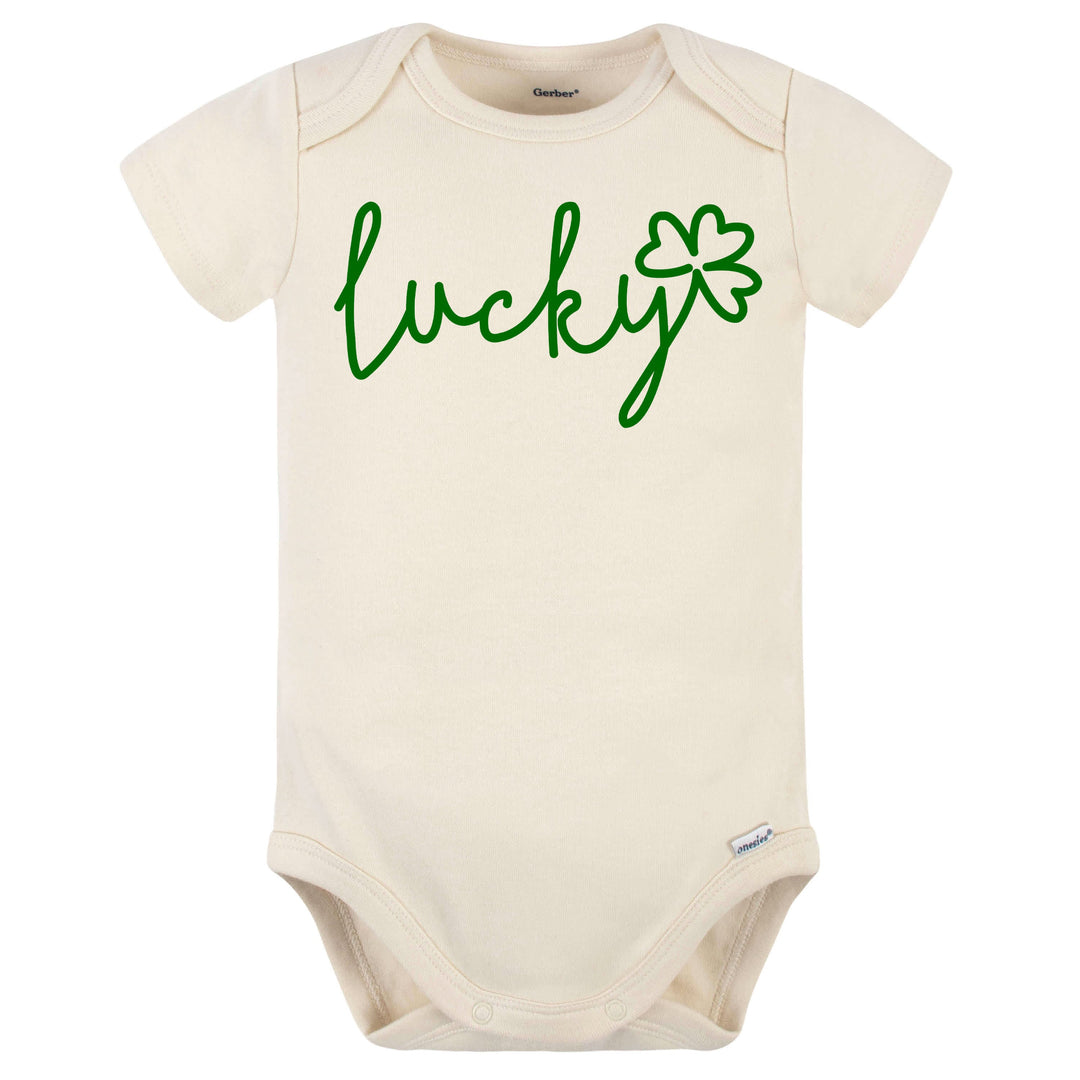 Baby Neutral "Lucky" Short Sleeve Onesies® Bodysuit-Gerber Childrenswear