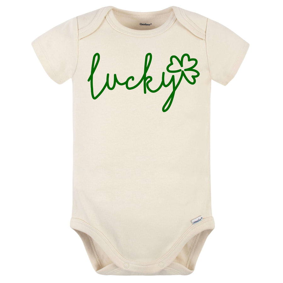 Baby Neutral "Lucky" Short Sleeve Onesies® Bodysuit-Gerber Childrenswear