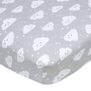 Neutral Clouds Fitted Crib Sheet-Gerber Childrenswear