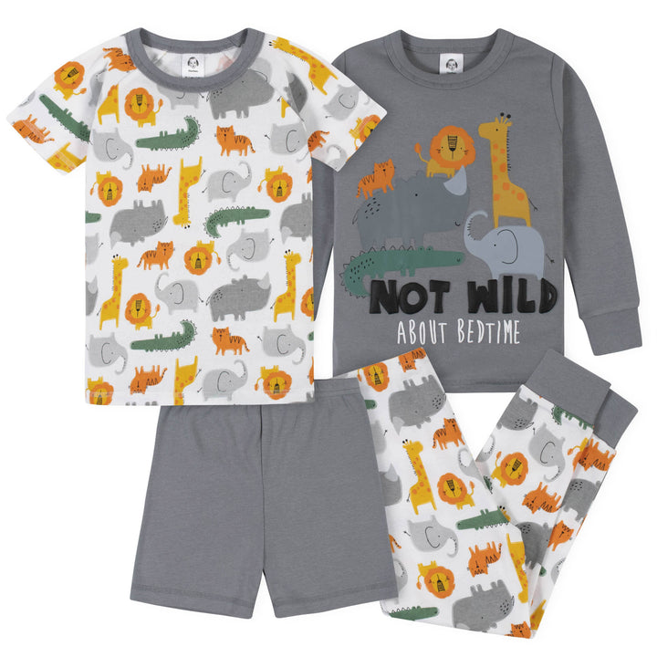 4-Piece Boys Wild Snug Fit Cotton Pajamas-Gerber Childrenswear