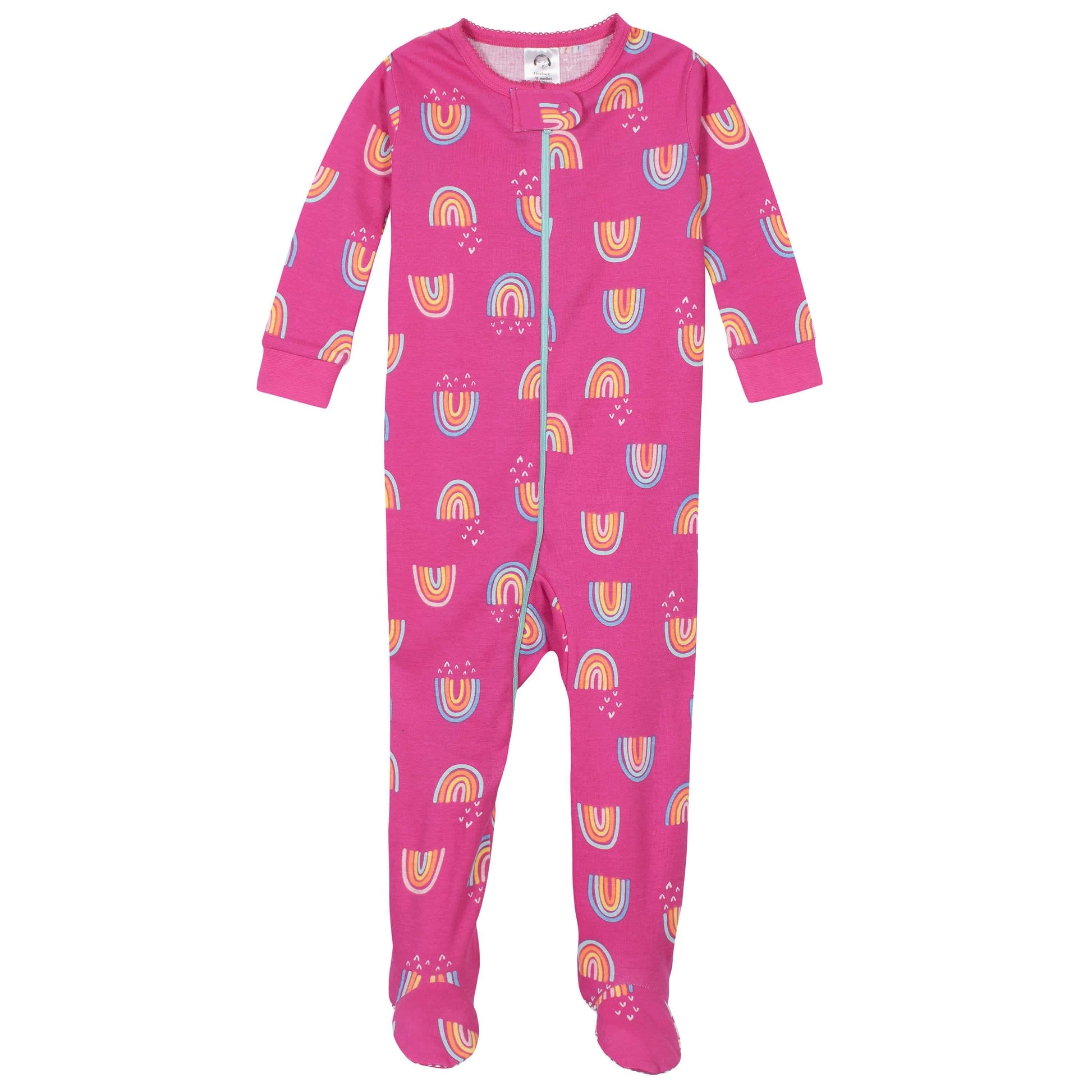 2-Pack Baby & Toddler Girls Rainbows Snug Fit Footed Cotton Pajamas-Gerber Childrenswear