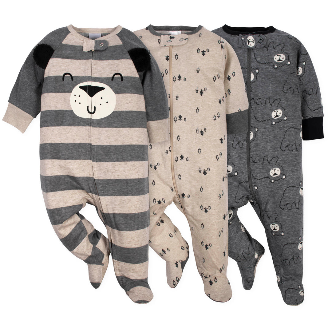 3-Pack Baby Boys Bear Sleep 'N Plays-Gerber Childrenswear