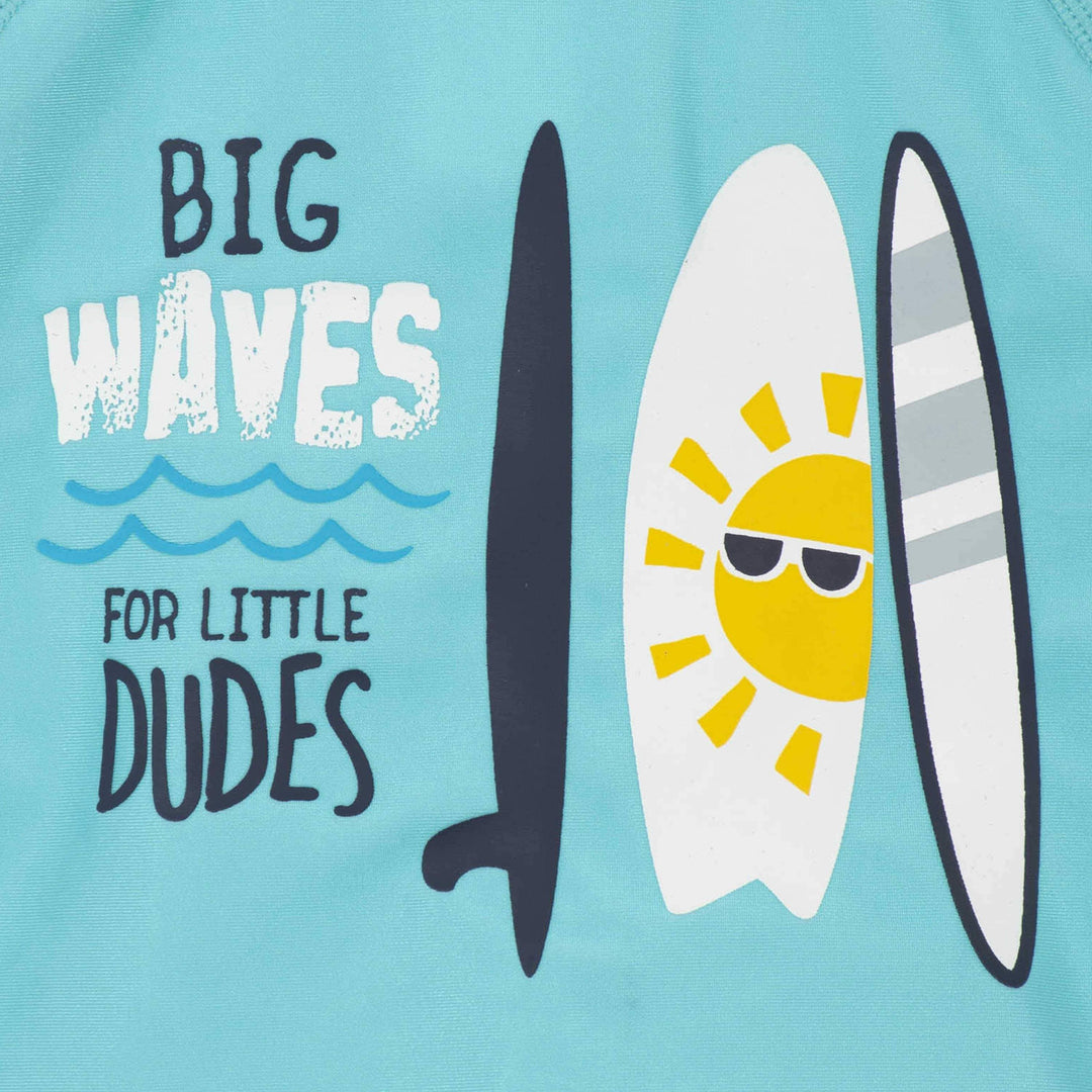 3-Piece Boys Waves Swim Trunks, Rash Guard, & Hat Bundle-Gerber Childrenswear