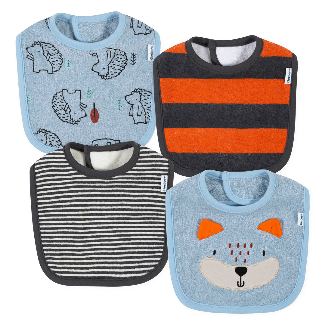 4-Pack Baby Boys Fox Bibs-Gerber Childrenswear
