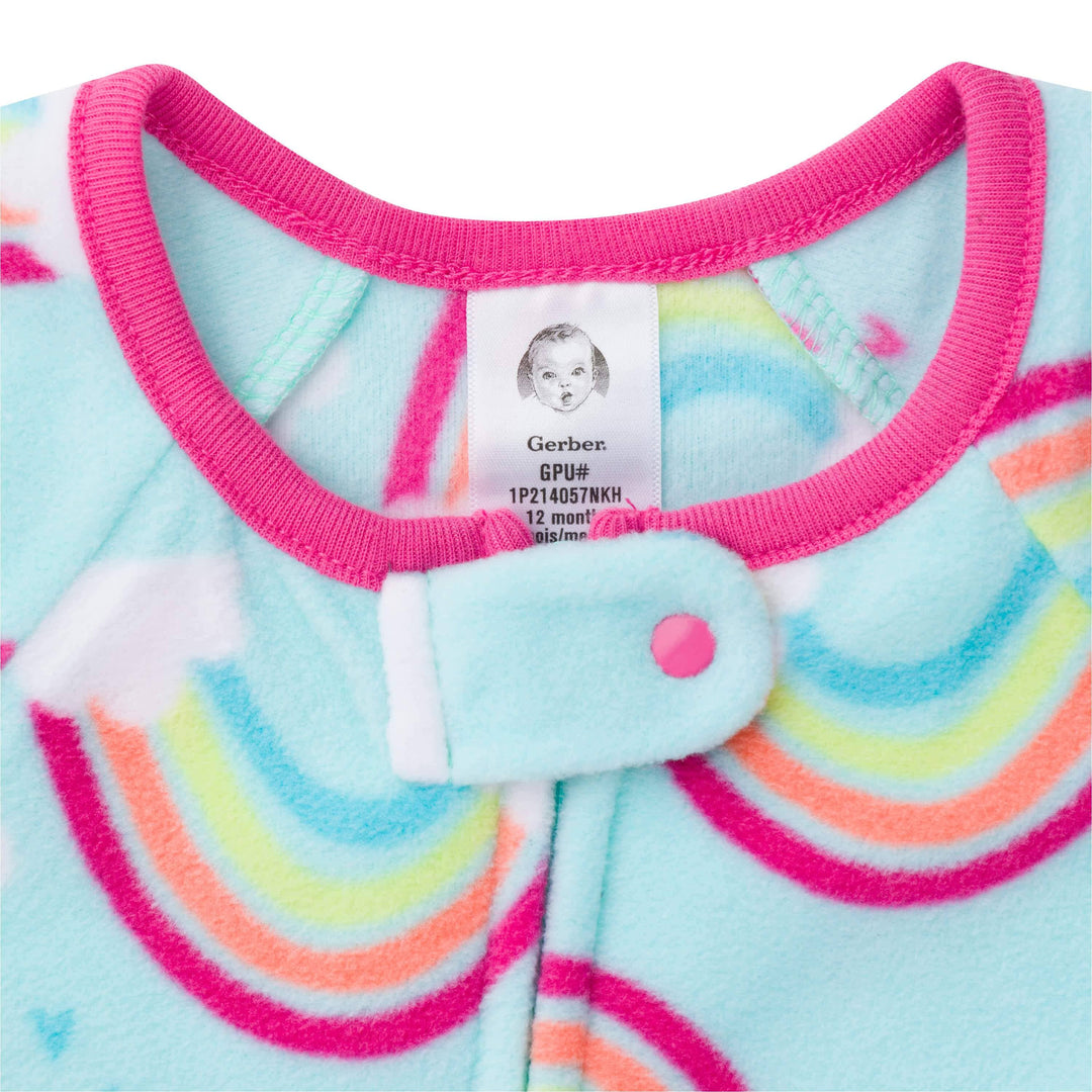 2-Pack Baby & Toddler Girls Rainbow Fleece Pajamas-Gerber Childrenswear