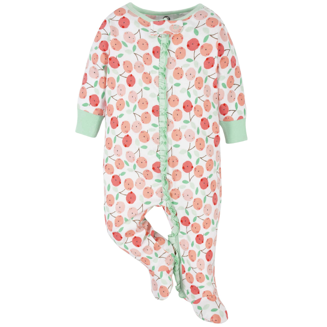 Baby Girls Cherries Sleep 'N Play-Gerber Childrenswear