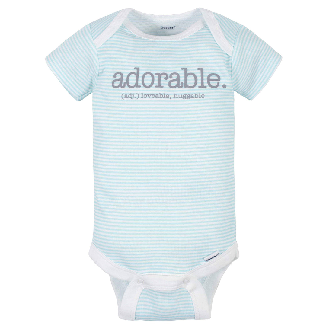 8-Pack Baby Neutral Words Short Sleeve Onesies® Bodysuits-Gerber Childrenswear