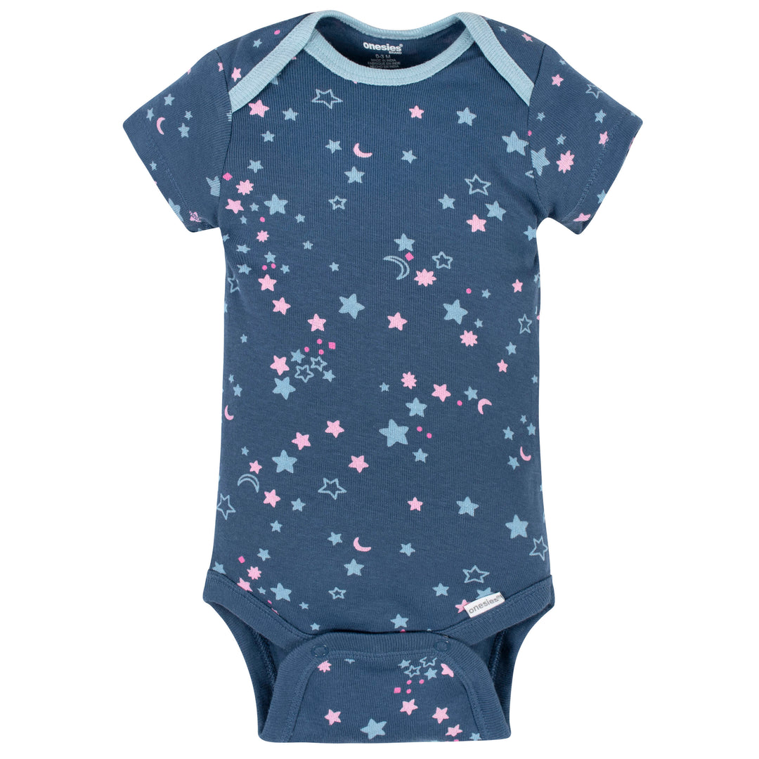 3-Pack Baby Girls Rainbow Onesies® Brand Bodysuits-Gerber Childrenswear