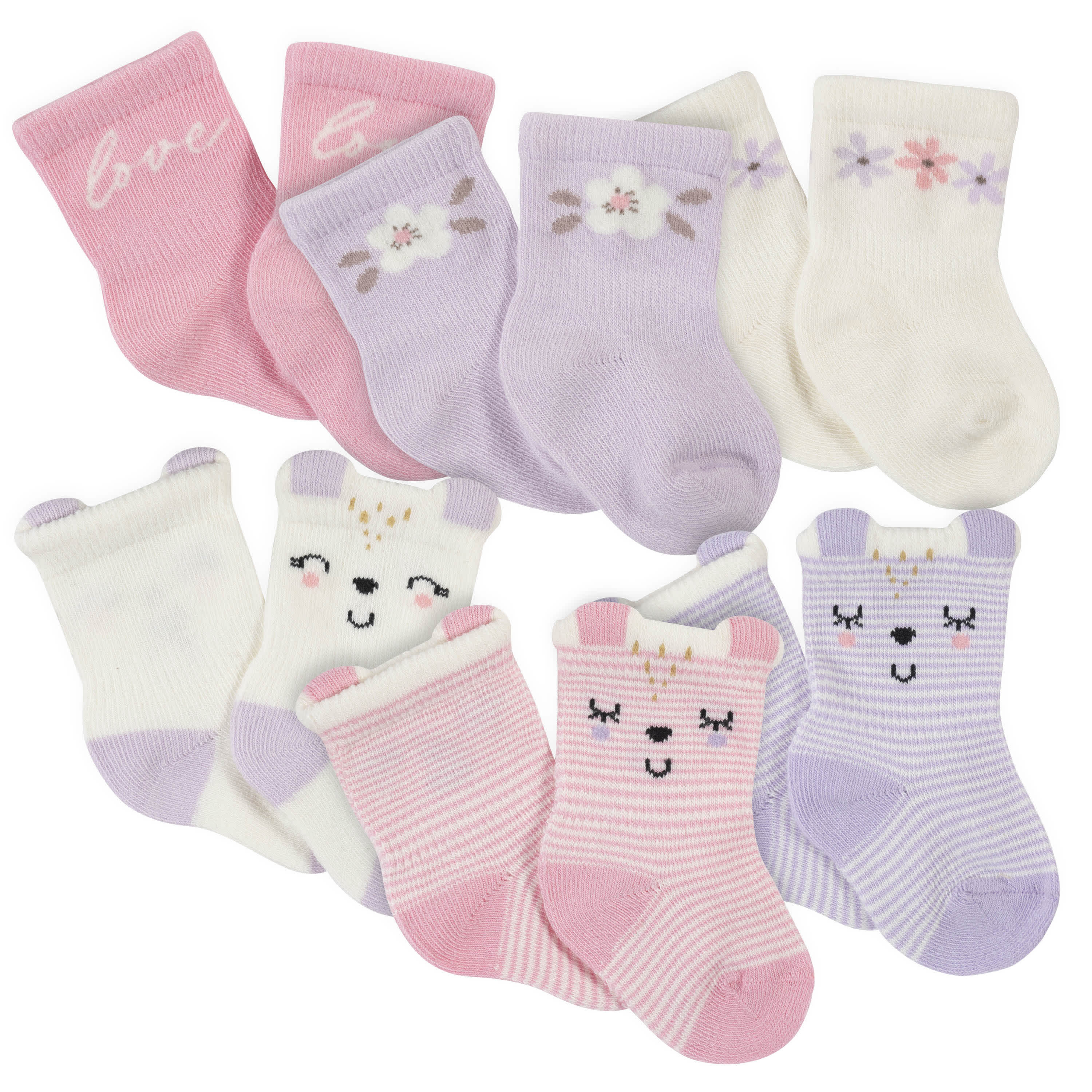 18-Piece Baby Girls Bunny Ballerina Onesies® Bodysuit, Mitten, Cap, & Sock Set-Gerber Childrenswear