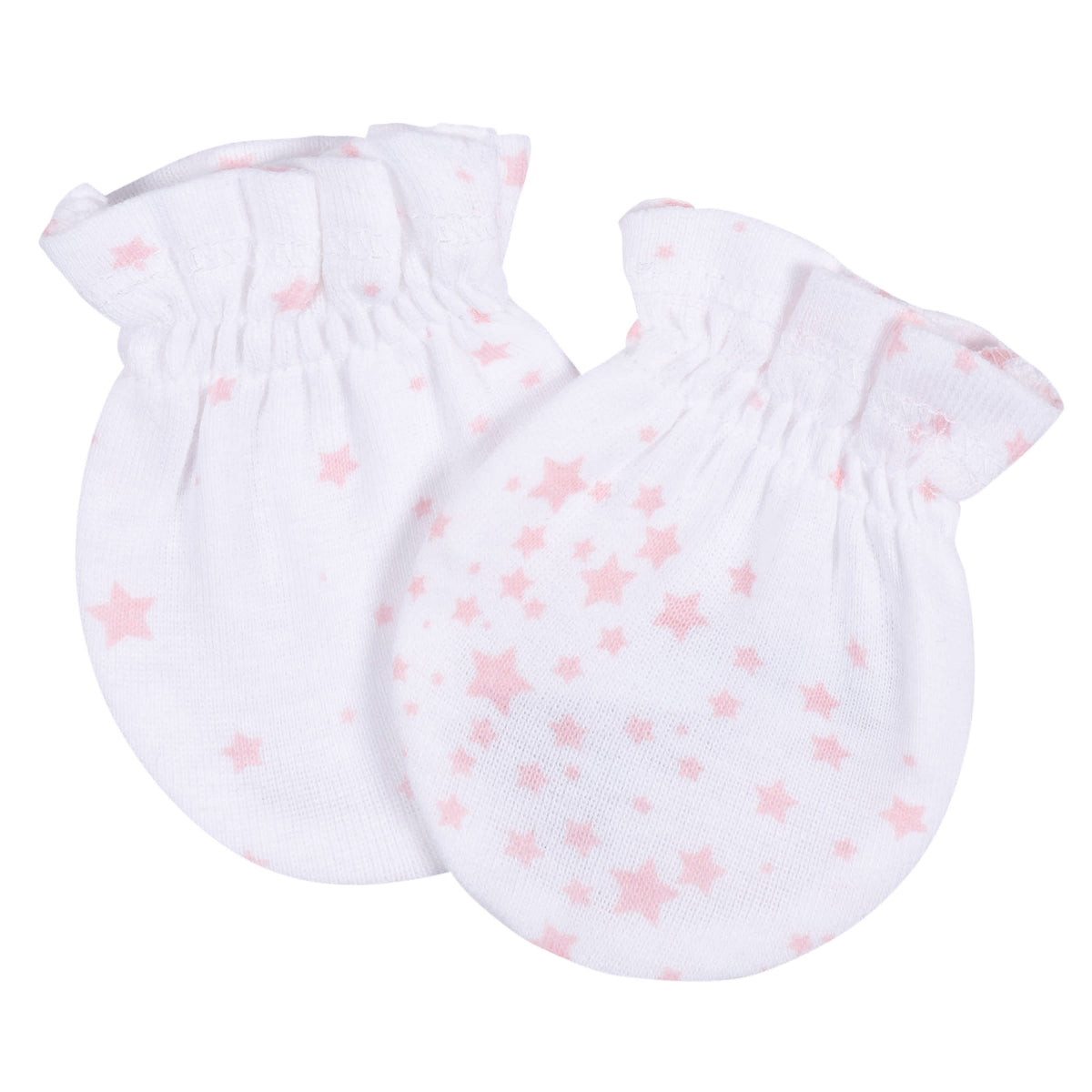 2-Pack Baby Girls Stars No Scratch Mittens