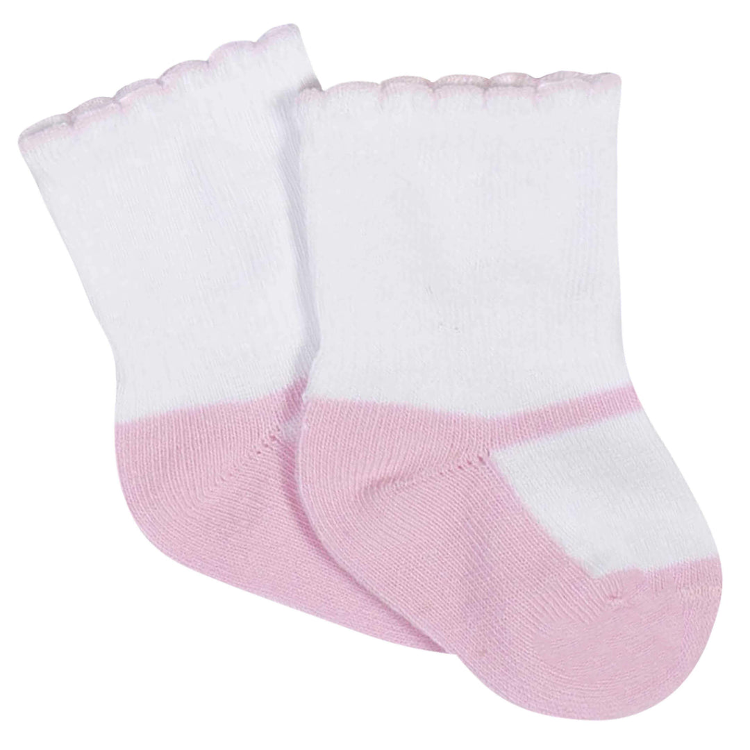 8-Pack Baby Girls' Ballet Slipper Wiggle-Proof® Jersey Crew Socks-Gerber Childrenswear