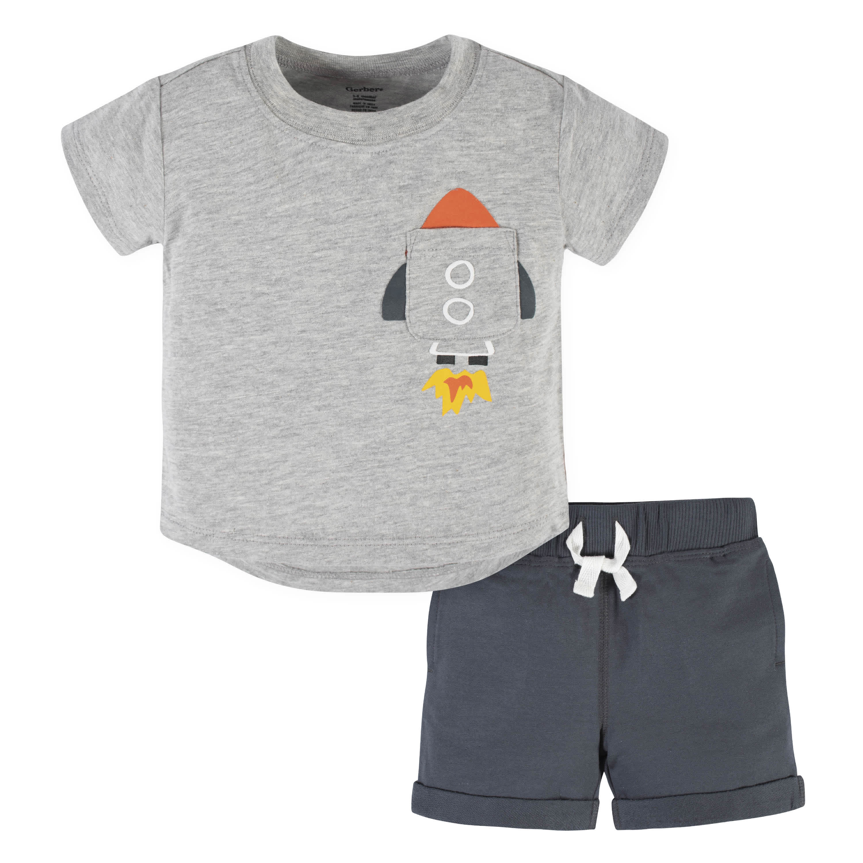 2-Piece Baby & Toddler Boys Blast Off Pocket Tee & Knit Shorts Set ...