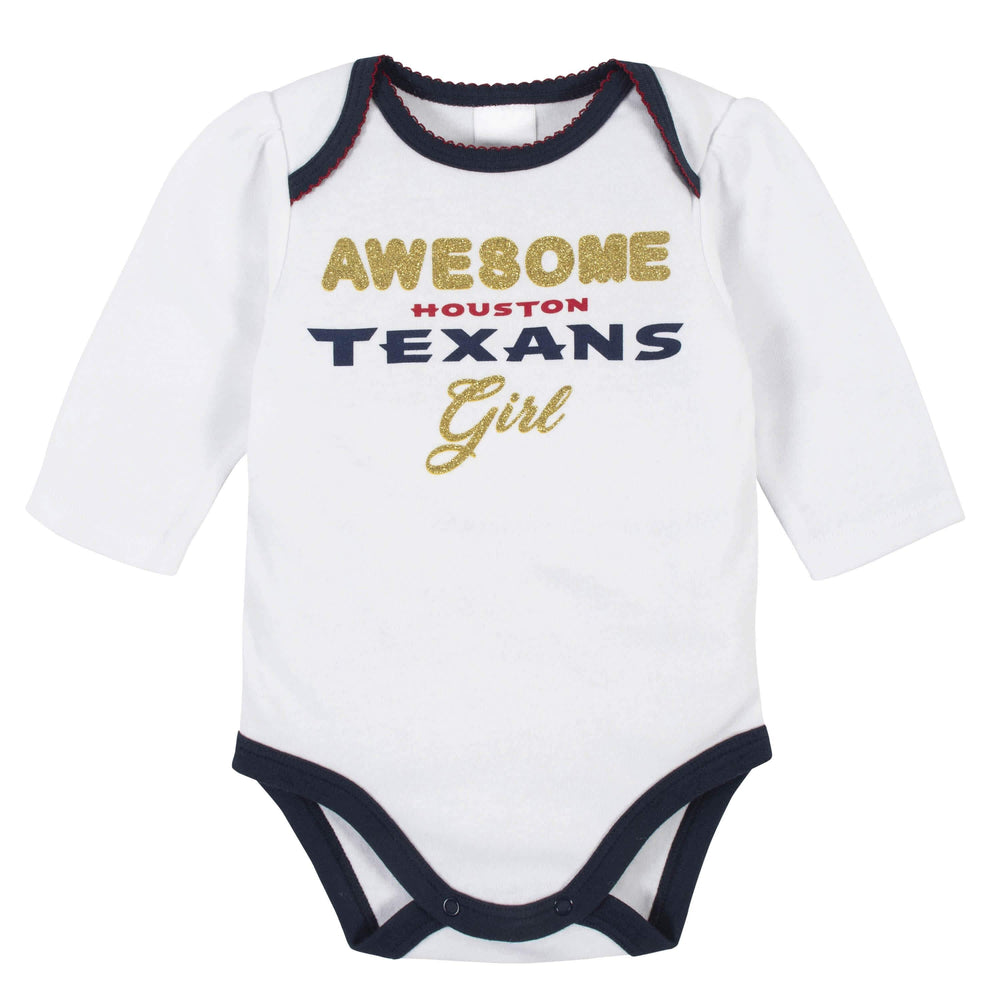 Houston Texans Baby Girls Bodysuit, Pant, and Cap Set-Gerber Childrenswear