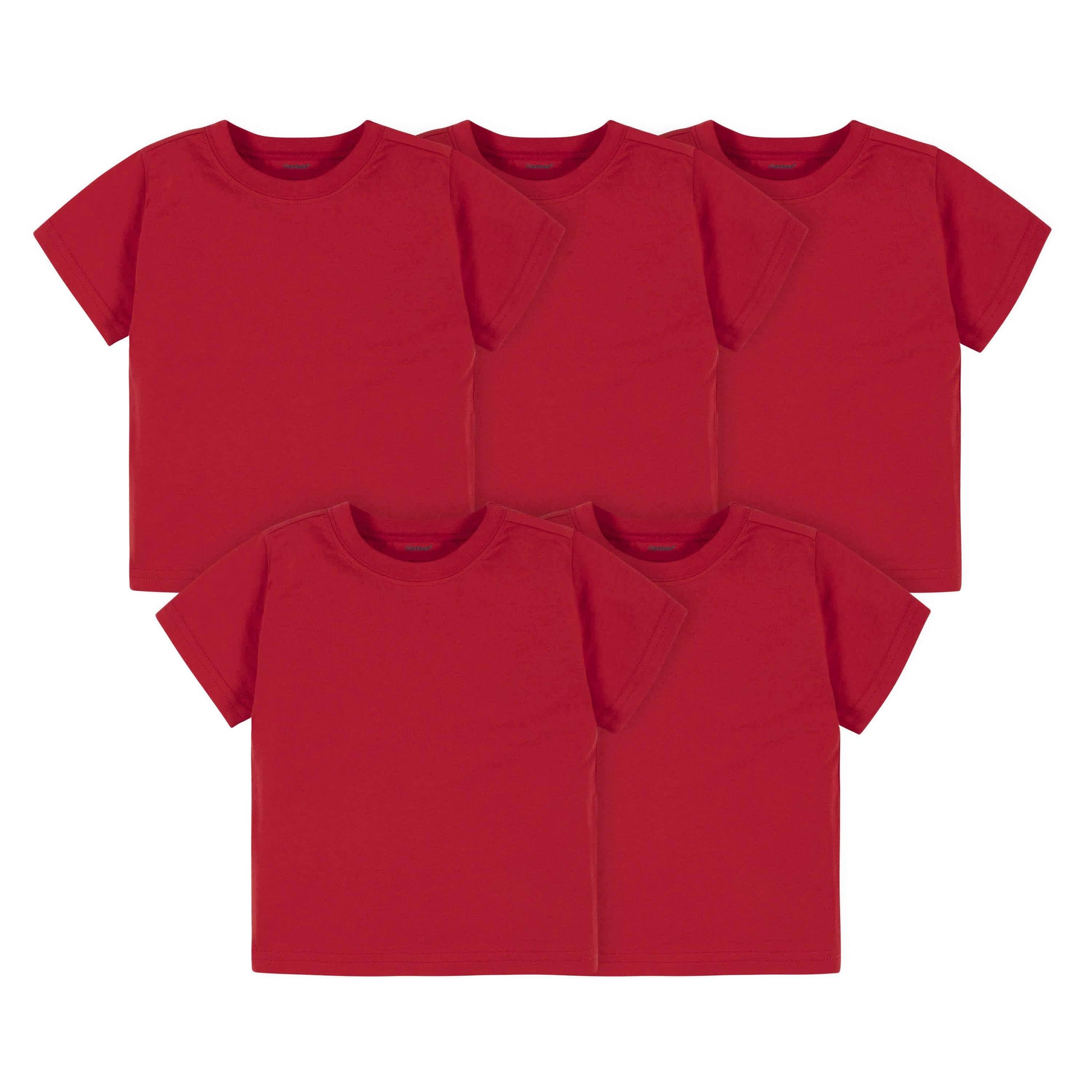 5-Pack Baby & Toddler Red Premium Short Sleeve Tees-Gerber Childrenswear