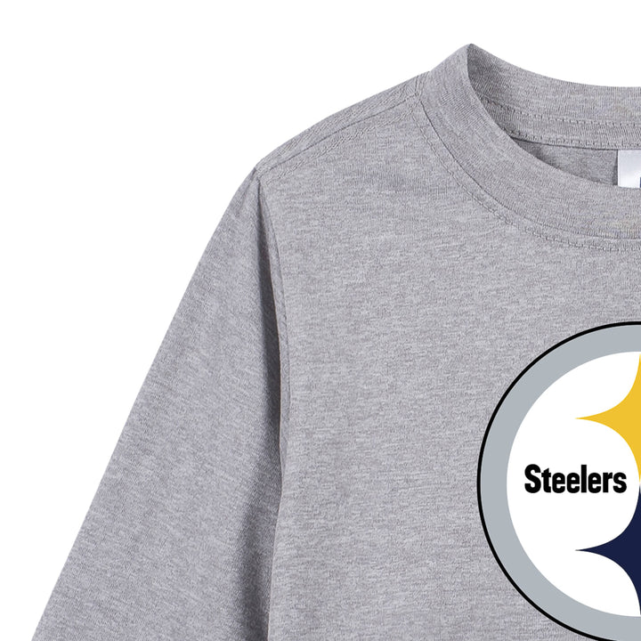 Pittsburgh Steelers Toddler Boys Long Sleeve Tee Shirt-Gerber Childrenswear