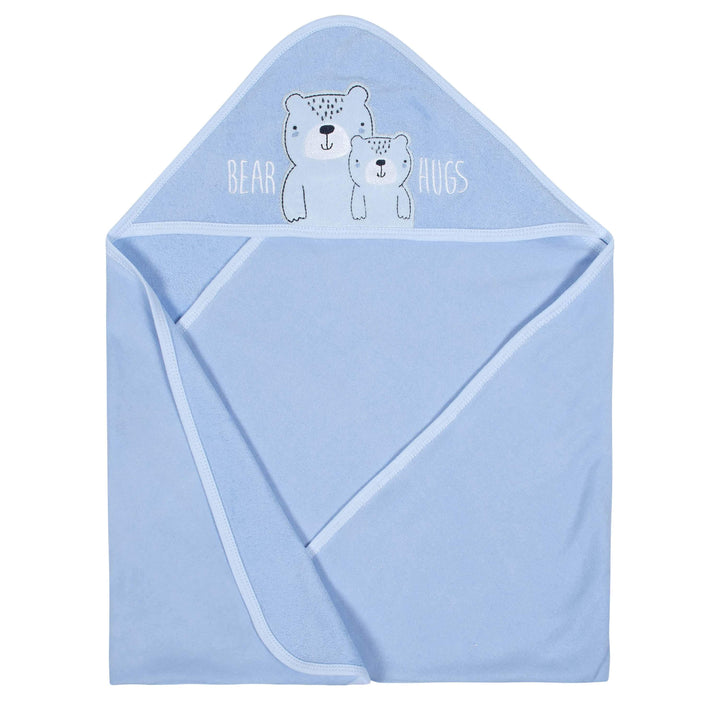 Gerber® Organic 2-Pack Baby Boys Teddy Hooded Towels-Gerber Childrenswear