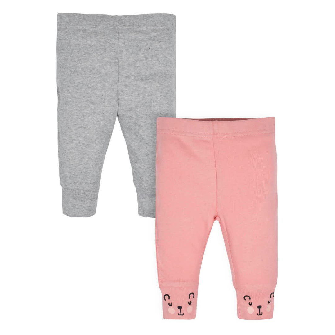 Gerber® Organic 2-Pack Baby Girls Bear Slim Pants-Gerber Childrenswear