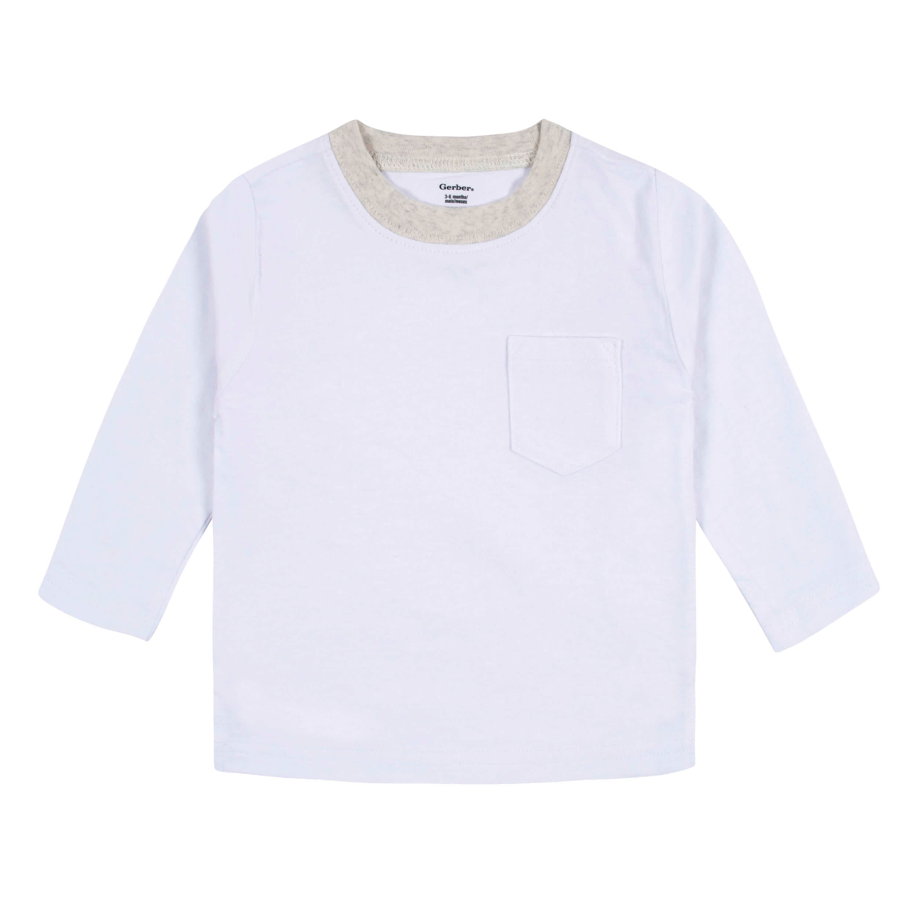 3-Pack Baby & Toddler Boys Royal Blues Long Sleeve Pocket Tees-Gerber Childrenswear