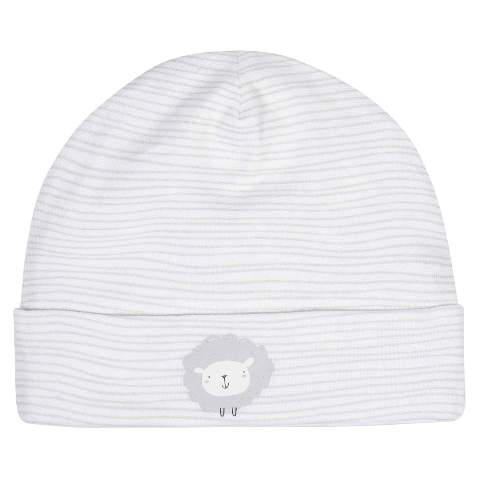 8-Piece Baby Neutral Sheep Caps & Mittens Set-Gerber Childrenswear