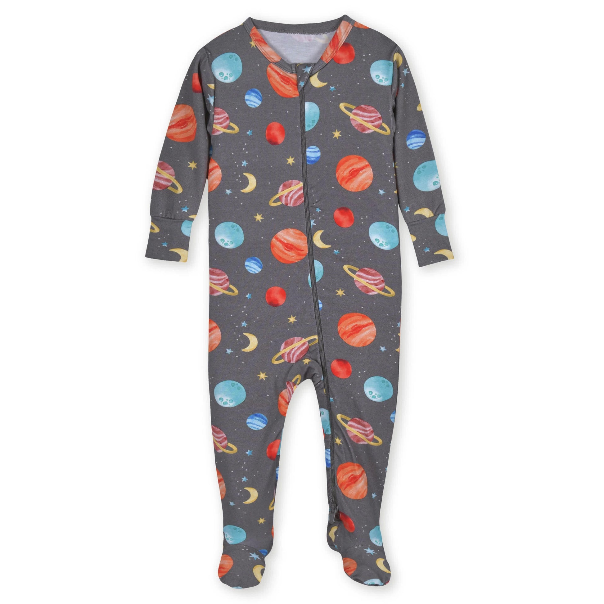 Baby & Toddler Outer Space Buttery-Soft Viscose Made from Eucalyptus Snug Fit Footed Pajamas