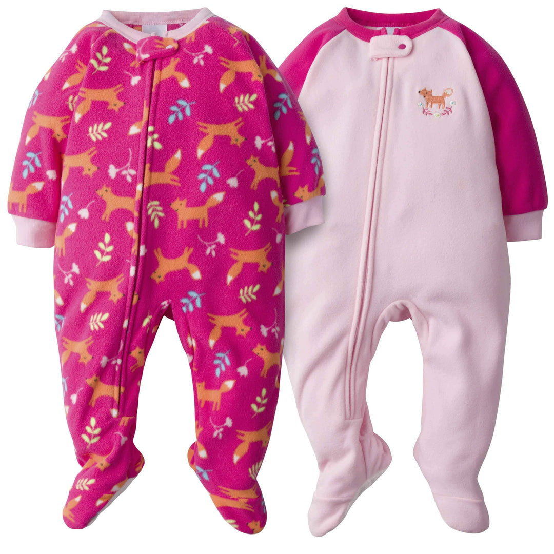 2-Pack Baby Toddler Girls Fox Fleece Pajamas – Gerber Childrenswear