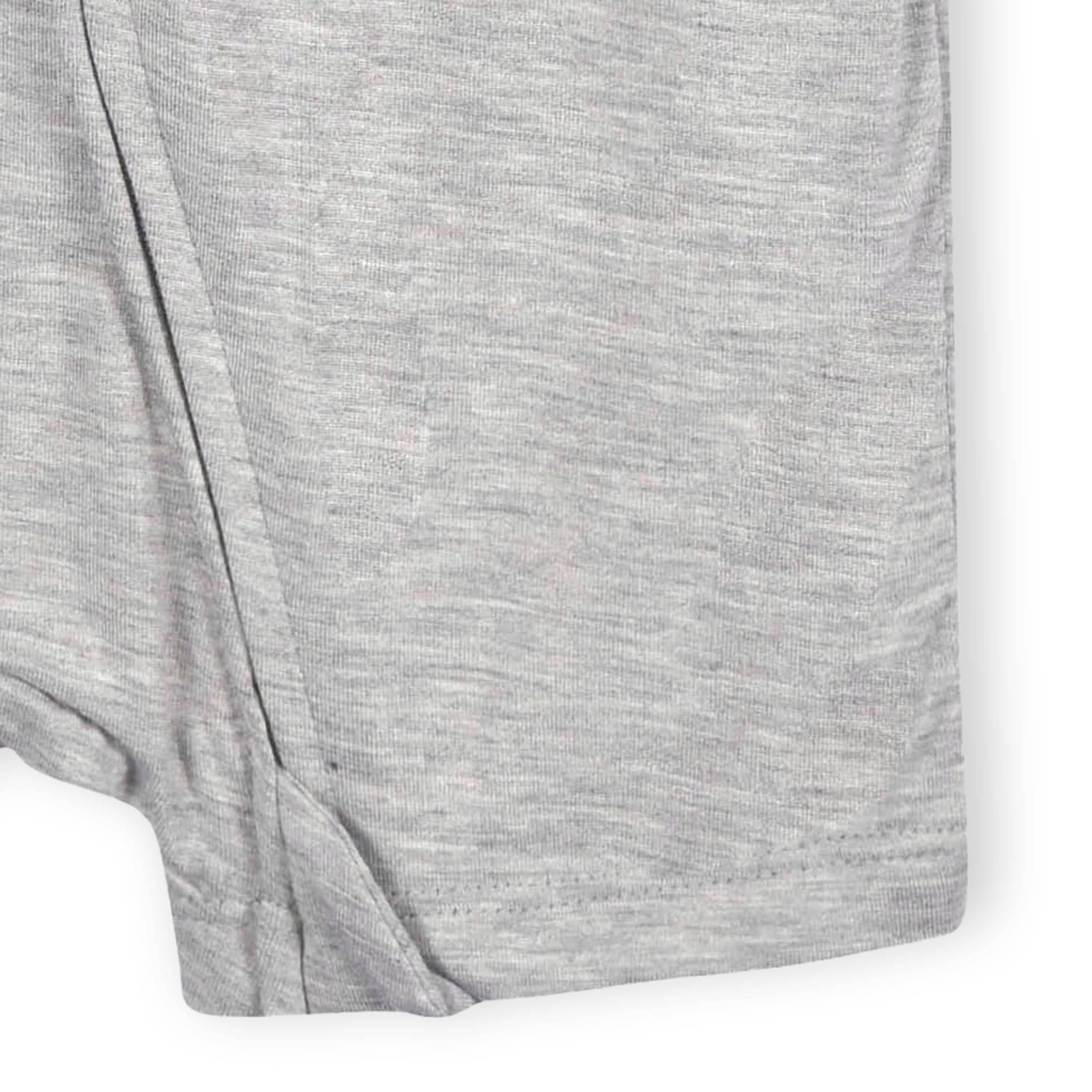 Baby Gray Heather Buttery-Soft Viscose Made from Eucalyptus Snug Fit Romper