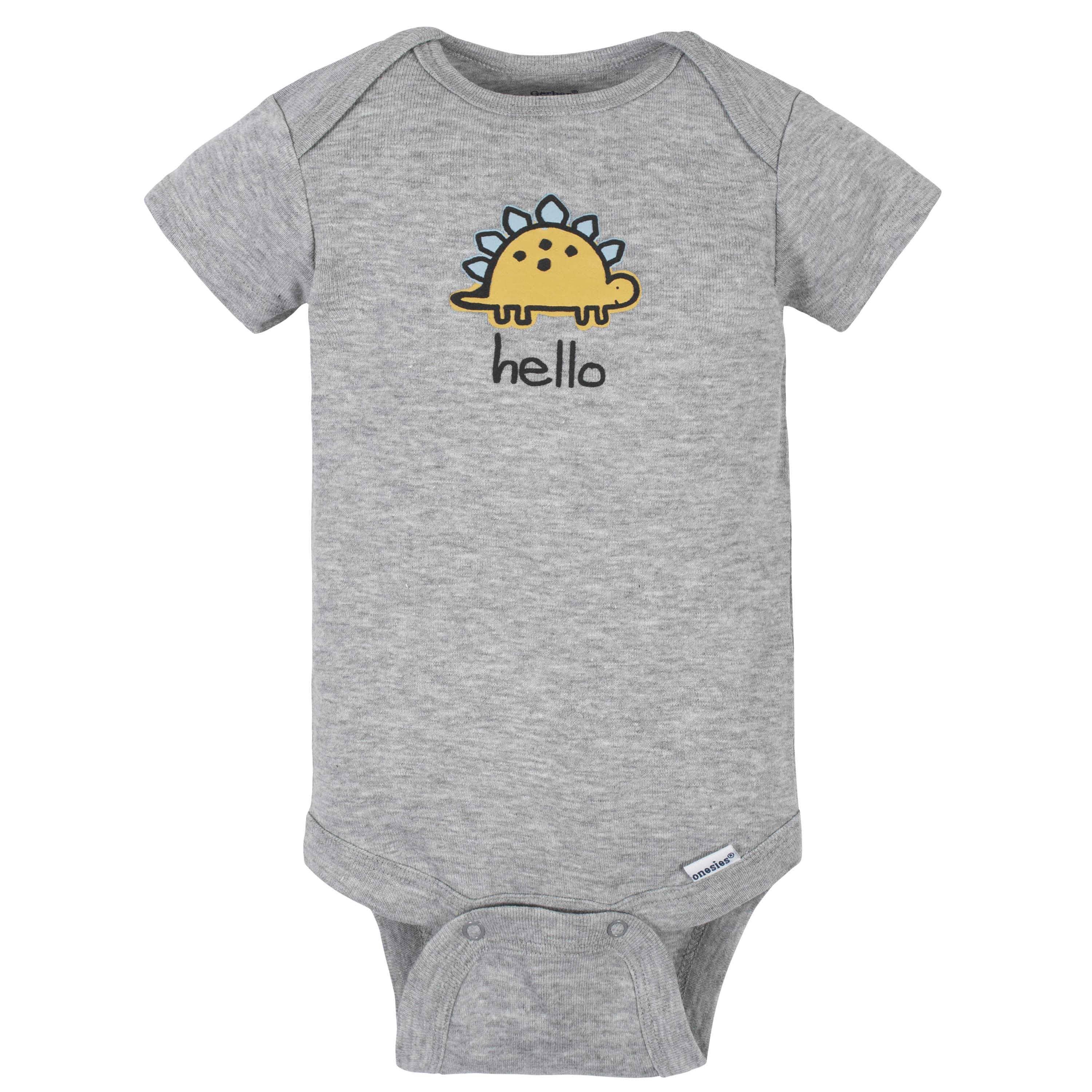 8-Pack Baby Boys Dinosaur Short Sleeve Onesies® Bodysuits-Gerber Childrenswear