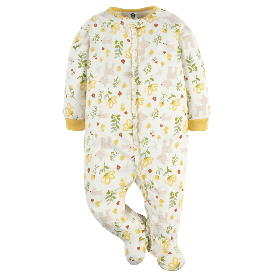 4-Pack Baby Girls Floral & Kitty Sleep 'n Plays-Gerber Childrenswear