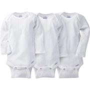 3-Pack Baby Neutral White Organic Long Sleeve Onesies® Bodysuits