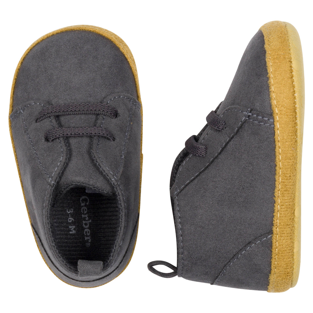 Baby Boys Gray Faux Suede High Top Shoes-Gerber Childrenswear