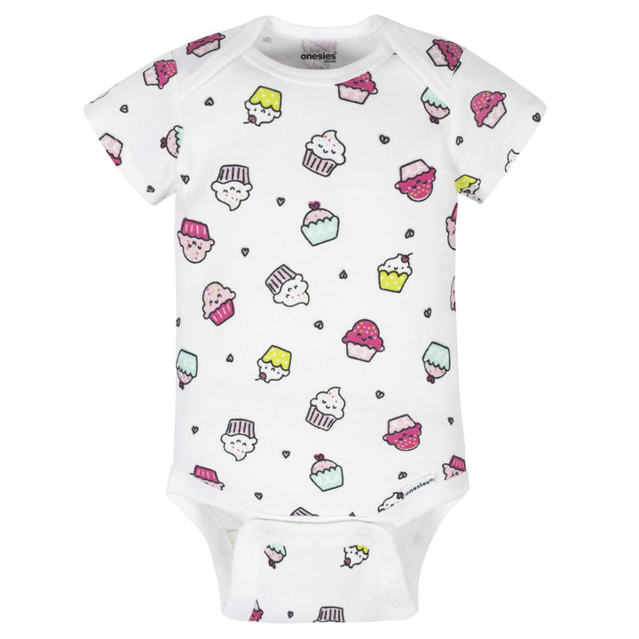 8-Pack Baby Girls Sweet Treats Onesies® Brand Bodysuits-Gerber Childrenswear