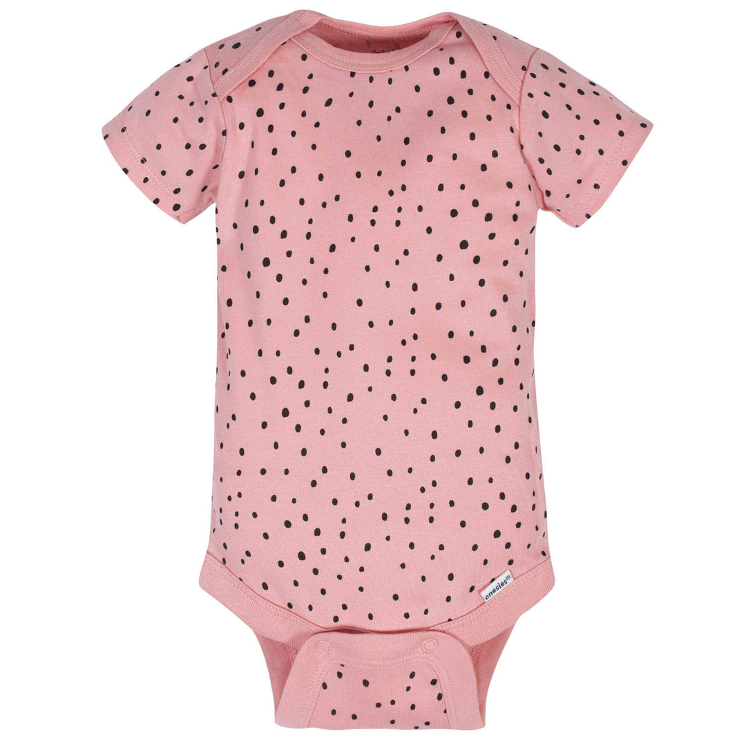 4-Pack Baby Girls Bear Short Sleeve Onesies® Bodysuits-Gerber Childrenswear