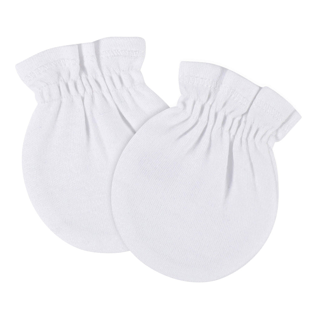 8-Pack Baby Neutral White No Scratch Mittens-Gerber Childrenswear