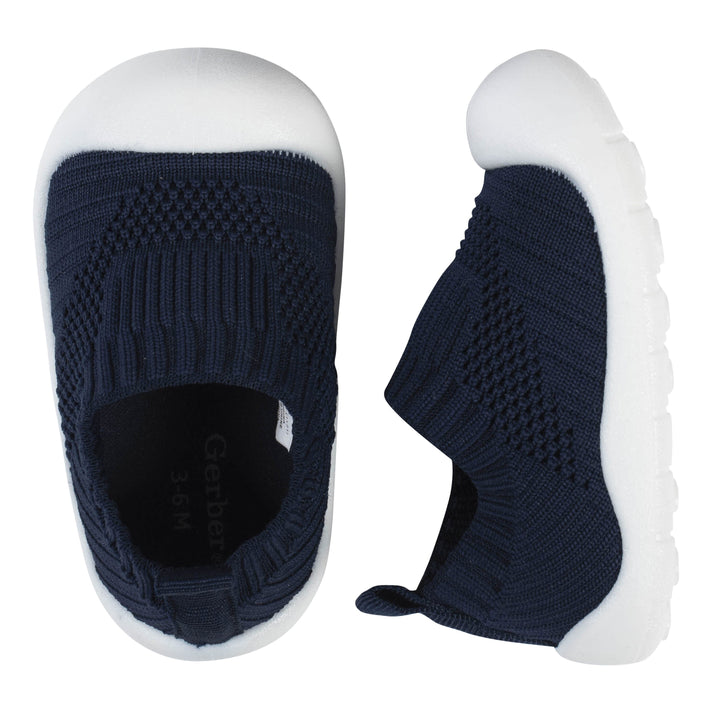 Baby Neutral Navy Stretchy Knit Slip-On Sneaker-Gerber Childrenswear