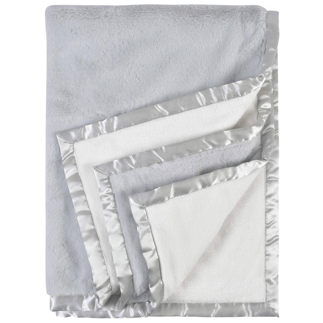 Embroidered Neutral Light Gray Plush Blanket-Gerber Childrenswear